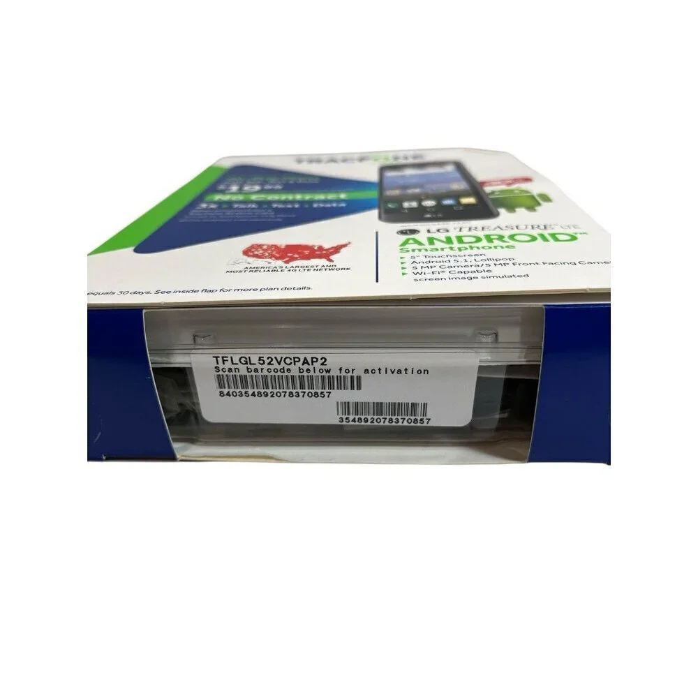 LG Treasure LTE L52VL TracFone 8GB Black Android Smartphone New Factory Sealed